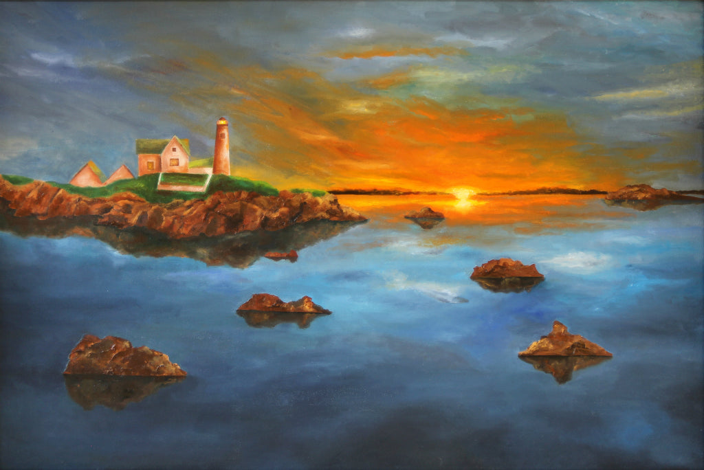 Lighthouse Sunset Paintings
